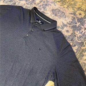 Butter Cloth Shirt Mens 2XL Gray Black cotton short sleeve button Polo Shirt